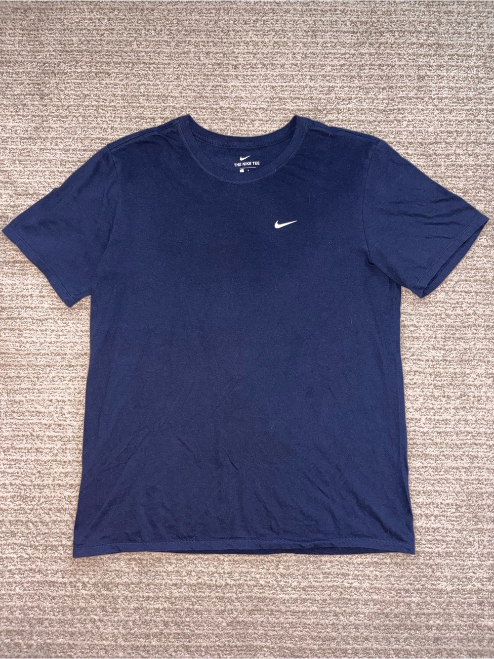 Nike Swoosh Men's Navy Blue Short Sleeve Cotton T-Shirt